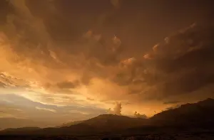Brandberg: Sunset with cloud build up over the Brandberg Massive