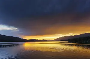 Thunderstorm: Sunset clouds over Whitefish Lake in Whitefish