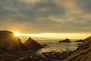 Steps: Sunset in the coastal landscape near Bedruthan Steps