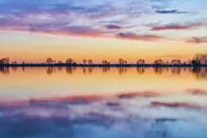 Donau: Sunset above donau river, Upper Palatinate, Bavaria