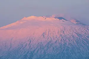 Smoking: Sunset, Etna volcano, Etna, smoking, Sicily, Italy, Europe