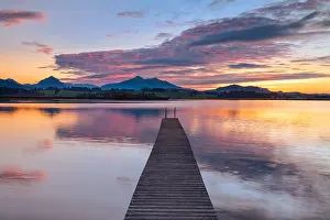 Foothills: Sunset at Lake Hopfensee, Allg&, x4d60;Alps, Allg&, x4d6c;