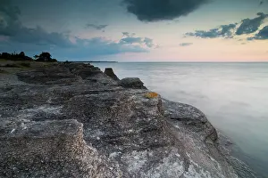 Seastack: Sunset over the limestone seastacks
