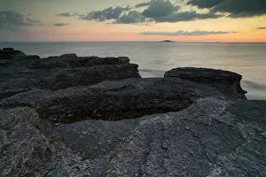 Seastack: Sunset over the limestone seastacks