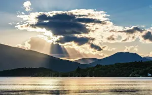Loch: Sunset over Loch Lomond from Milarrochy Bay, Trossachs