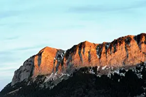 Rockface: Sunset over mountain range