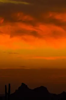 Fiery: Sunset over Picacho peak, Arizona