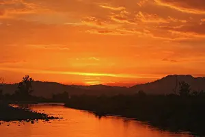 Ramganga: Sunset over Ramganga river, Corbett National