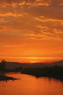 Ramganga: Sunset over Ramganga river, Corbett National