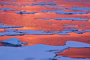 Broken: Sunset reflections, Greenland Sea, East