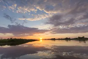 180319: Sunset over the river Oder - Brandenburg - Germany