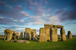 Features: Sunset over Stonehenge, Wiltshire, England