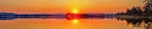 Upper: Sunset, Waginger See, Bavaria, Germany, Europe
