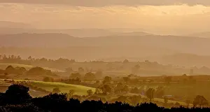 Powys: Sunset, Wye valley, Powys, Wales
