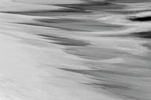 Galapagos: Surf pattern washing up on white sandy beach, Espanola