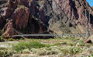 Suspension: Suspension Bridge of the Bright Angel Trail over