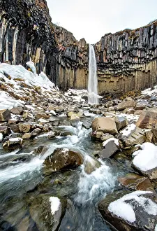 Skaftafell: Svartifoss Waterfall, Black Falls, River St&, xf2a6c;&, x6af5;