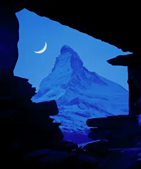 Matterhorn: Swiss Alps, Matterhorn seen from Findeln, crescent