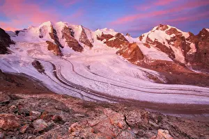 Canton: Swiss Alps, View from the Diavolezza, 2978 m, Dawn