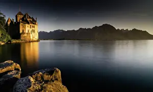 Moated: Switzerland - 31 May 2019: the historic Chillon