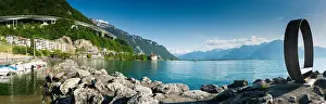 Vaud: Switzerland - 31 May 2019: panorama landscape of