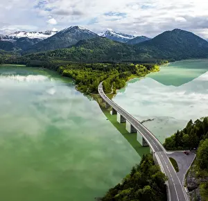 Artificial: Sylvenstein lake and Faller-Klamm bridge, Sylvenstein