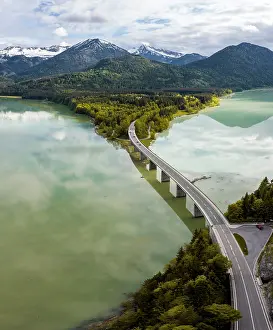 Artificial: Sylvenstein lake and Faller-Klamm bridge, Sylvenstein