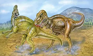 Reconstruction: T. rex attack scene