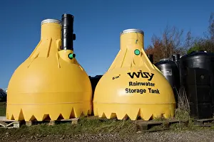 Tanks: Tanks - Large yellow plastic Wisy rainwater storage tank