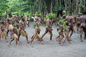Vanuatu: Tanna Island men doing a traditional dance