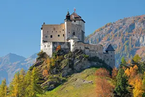 Engadin: Tarasp Castle, Graubuenden, Switzerland, Europe