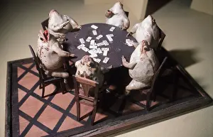 Model: Taxidermy - Frogs playing cards