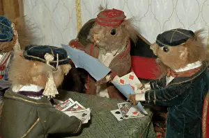 Walter: Taxidermy: Squirrels playing cards, tableau by Walter