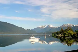 Moored: Te Anau, New Zealand. Lake Te Anau is New