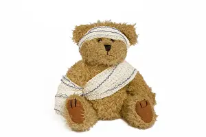 Bandages: Teddy Bear - with bandages in studio
