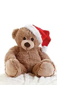 Decoratively: Teddy bear with Christmas hat
