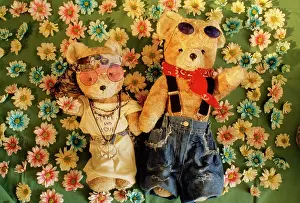 Teddies: Teddy Bear - x2 teddies in flowers