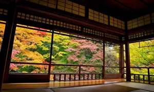 Acer: Temple Rurikoin in autumn in Ky&, x134bec; Japan
