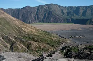 Semeru: Temple in sea of sand at base of Mount Batok