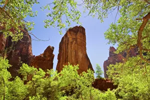 Zion: Temple of Sinawava - rock pulpit of red sandstone