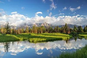 Tetons: Teton mountains reflect in Schwabacher Landing