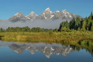 Teton: Teton Range reflected in still waters of the Snake