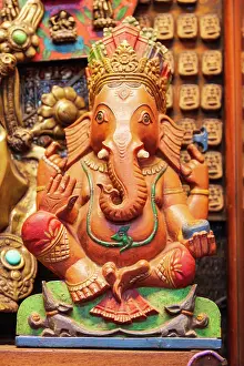 Haseltine: Thailand, Bangkok. Carved and painted wooden statue