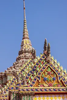 Haseltine: Thailand, Bangkok. Ornate roof at Wat Phra Kaew