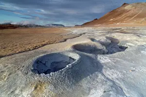 Boiling: Thermal mudpools at Hverar'nd in Iceland
