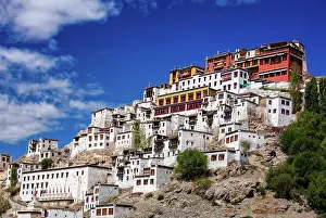 Monastery: Thiksey gompa (Tibetan Buddhist monastery) in Himalayas