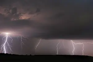 Storms: Thunderstorm over Assamstadt, Baden-Wuerttemberg