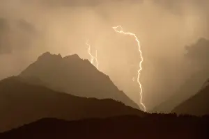 Atmospheres: Thunderstorm, lightning strike in Vomperloch, Karwendel