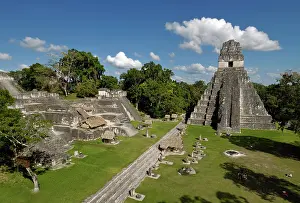 Attractions: Tikal, Mayan ruins, view from Temple II toward Temple