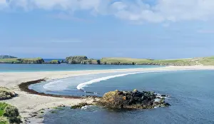 Secluded: Tombolo connecting St Ninian's Isle with